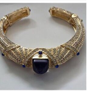 Natural Lapis lazuli and Austrian Crystal